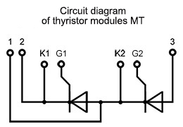 Connection diagram of thyristor module MT