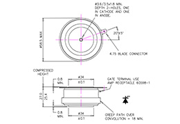 Distributed Gate Thyristor R0964LS12D (R220SH12) Dimensions