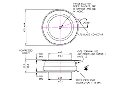 Distributed Gate Thyristor R1271NS12E (R355SH12) Dimensions