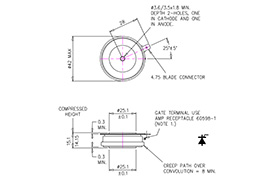 Distributed Gate Thyristor R0487YS10F (R210SH10) Dimensions